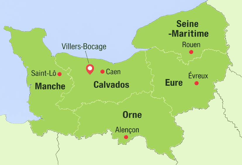 Carte de Normandie - Calvados